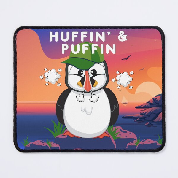 Item preview, Funny "Huffin' and Puffin" Panting Puffin Rocky Beach designed and sold by Write-to-Rebel.