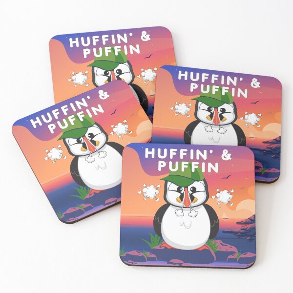 Item preview, Funny "Huffin' and Puffin" Panting Puffin Rocky Beach designed and sold by Write-to-Rebel.