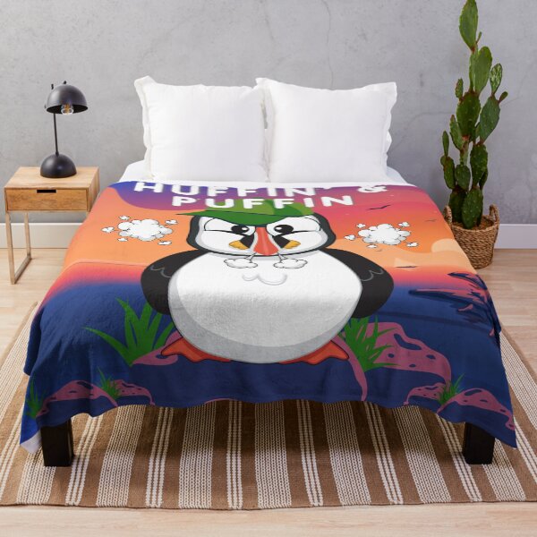 Item preview, Funny "Huffin' and Puffin" Panting Puffin Rocky Beach designed and sold by Write-to-Rebel.