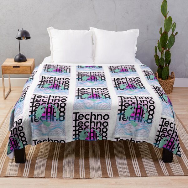 Item preview, TECHNO  - Grid Globe (Black/Blue/Pink)  designed and sold by Discothreadz.