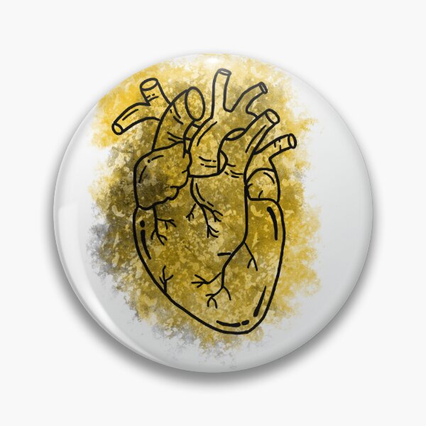 Item preview, I Bleed Black and Gold Anatomical Heart designed and sold by Pocketsodders.