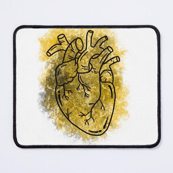 Item preview, I Bleed Black and Gold Anatomical Heart designed and sold by Pocketsodders.