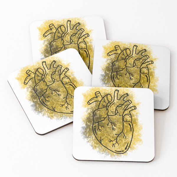 Item preview, I Bleed Black and Gold Anatomical Heart designed and sold by Pocketsodders.