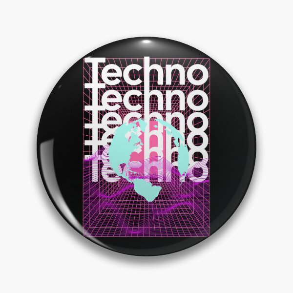 Item preview, TECHNO  - Grid Globe (White/Pink/blue) designed and sold by Discothreadz.
