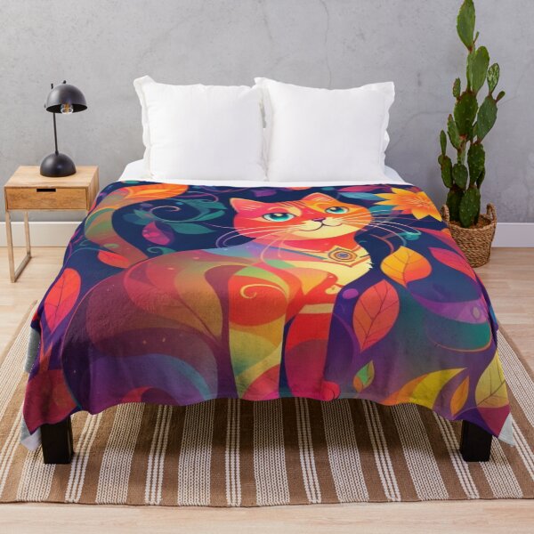 Item preview, Enchanting Cat Cartoon Doodle Seamless Pattern - Vibrant Colors and Organic Beauty designed and sold by LEVI SALVIAN JANITRA.