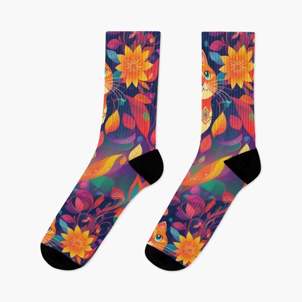 Item preview, Enchanting Cat Cartoon Doodle Seamless Pattern - Vibrant Colors and Organic Beauty designed and sold by LEVI SALVIAN JANITRA.