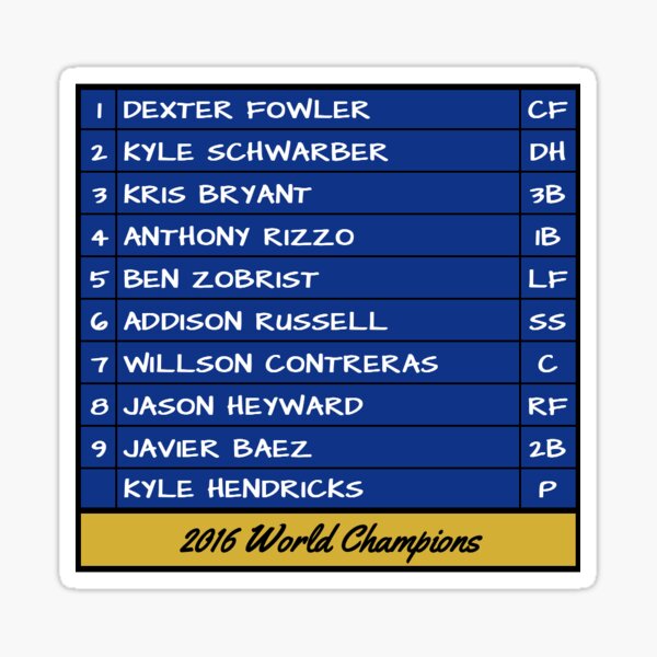 Item preview, 2016 Chicago Cubs World Series Lineup designed and sold by willpt8.
