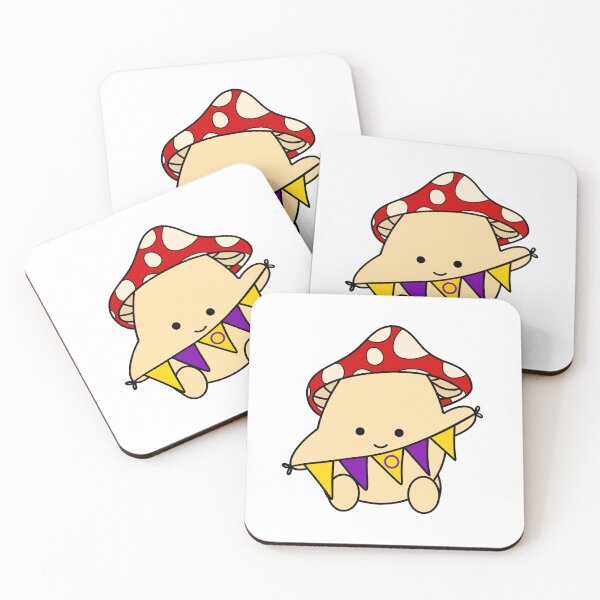 Item preview, Intersex flag mushroom designed and sold by bookwoof.