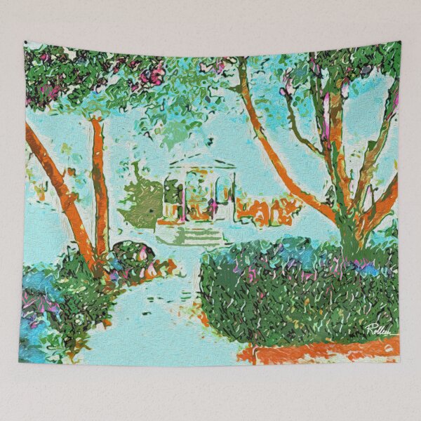 Item preview, GAZEBO IN A QUIET PARK designed and sold by ArtbyRolleen.