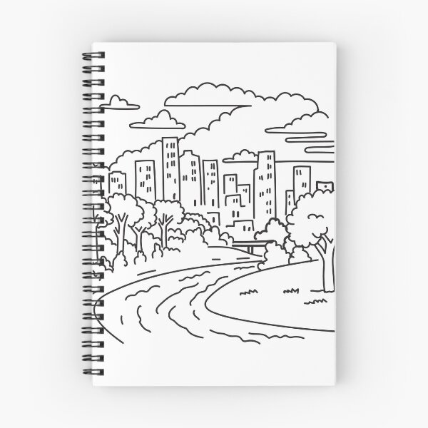 Item preview, Buffalo Bayou Park near Downtown Houston Texas USA Mono Line Art designed and sold by patrimonio.