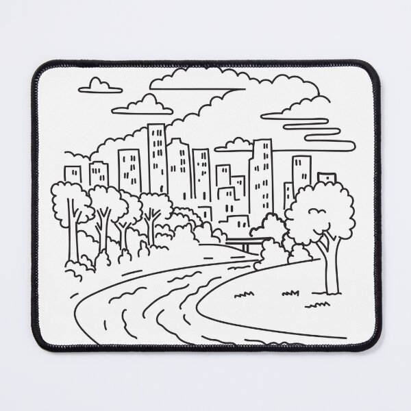 Item preview, Buffalo Bayou Park near Downtown Houston Texas USA Mono Line Art designed and sold by patrimonio.