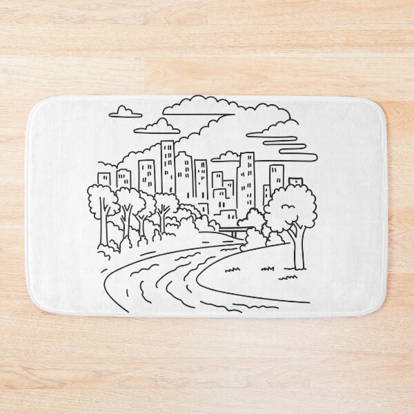 Item preview, Buffalo Bayou Park near Downtown Houston Texas USA Mono Line Art designed and sold by patrimonio.