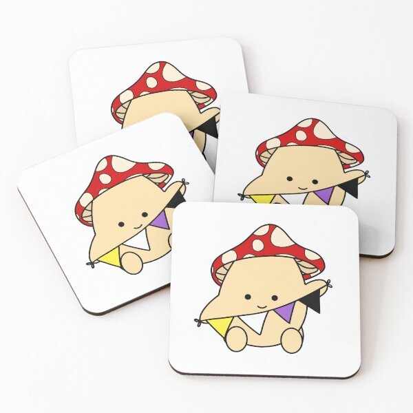 Item preview, Non-binary flag mushroom designed and sold by bookwoof.
