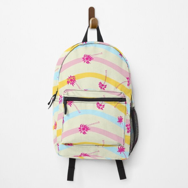 Item preview, Palm trees on waves rainbow pastel multi color designed and sold by Jean-Pham.