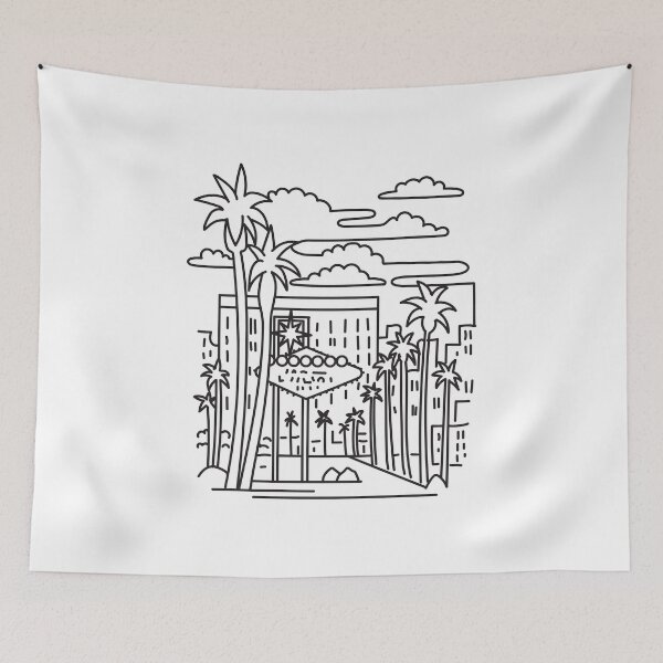 Item preview, Welcome to Fabulous Las Vegas Sign in Nevada USA Mono Line Art designed and sold by patrimonio.
