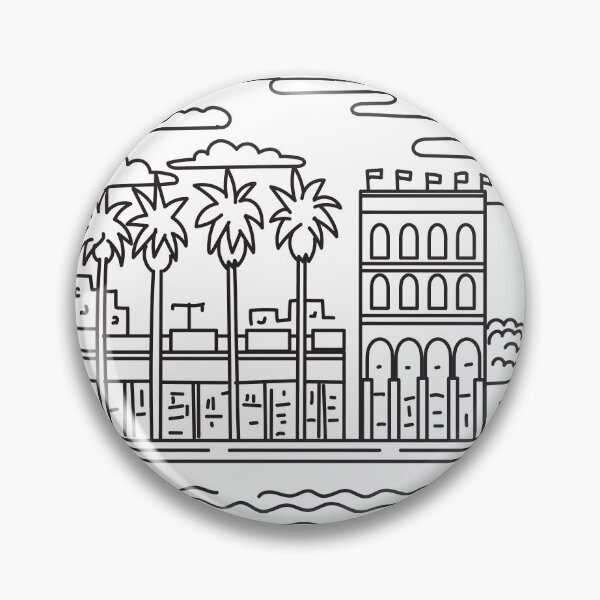 Item preview, Venice Beach Boardwalk Los Angeles County California USA Mono Line Art designed and sold by patrimonio.