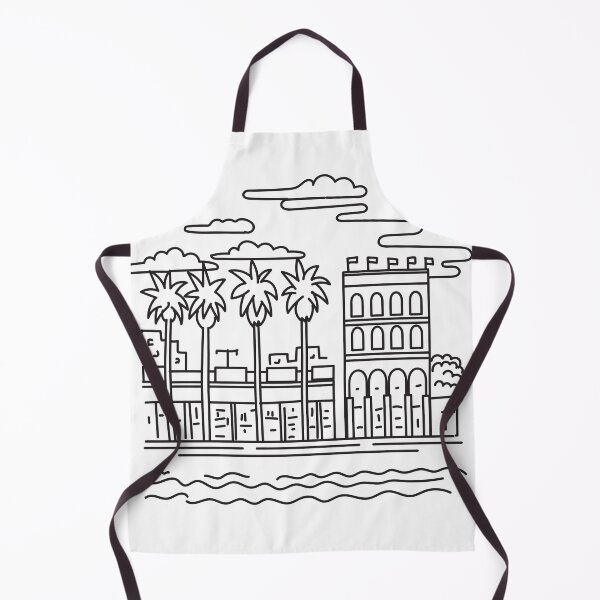 Item preview, Venice Beach Boardwalk Los Angeles County California USA Mono Line Art designed and sold by patrimonio.