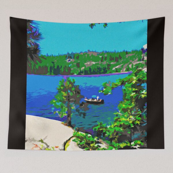 Item preview, BOAT ON PINECREST LAKE designed and sold by ArtbyRolleen.