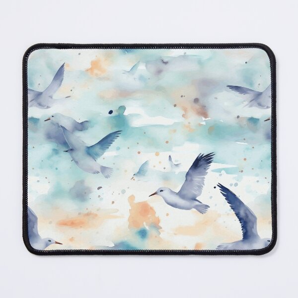 Item preview, Watercolor Soft Colors Flying Seagulls designed and sold by PixelPop1.