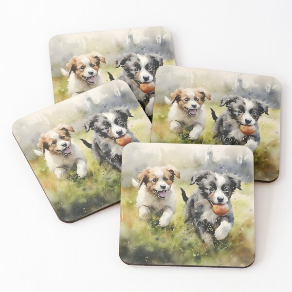 Item preview, Puppies playing in watercolor designed and sold by Banna Baber.