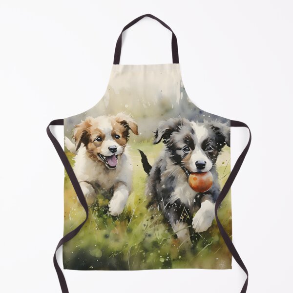 Artikelvorschau, Welpen spielen in Aquarell entworfen und verkauft von Banna Baber.