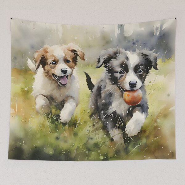 Item preview, Puppies playing in watercolor designed and sold by Banna Baber.