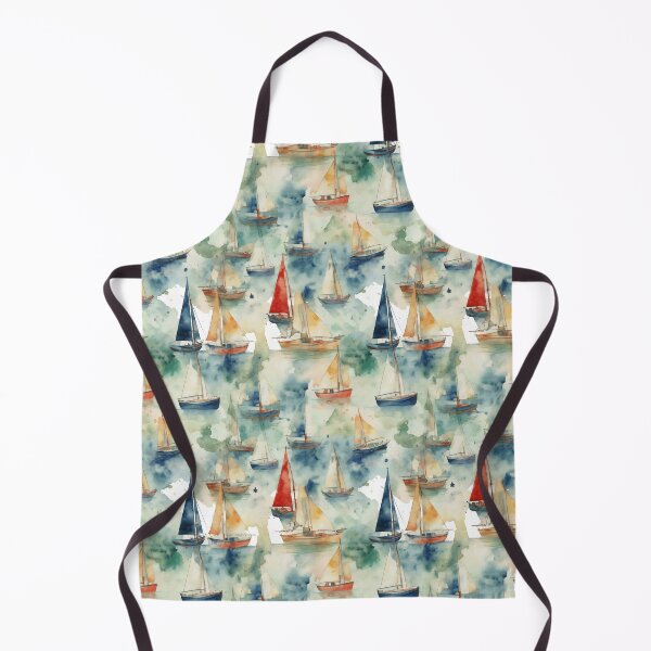 Item preview, Watercolor Soft Colors Sailboats Pattern designed and sold by PixelPop1.