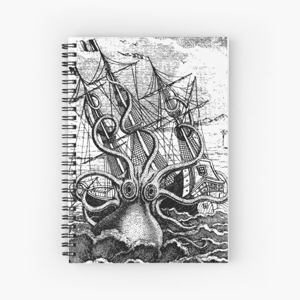 Artikel-Vorschau von Vintage Kraken angreifende Schiffsillustration, designt und verkauft von monsterplanet.