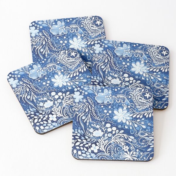 Item preview, Blue Pacific Floral Print Pattern designed and sold by Amy Olsen.