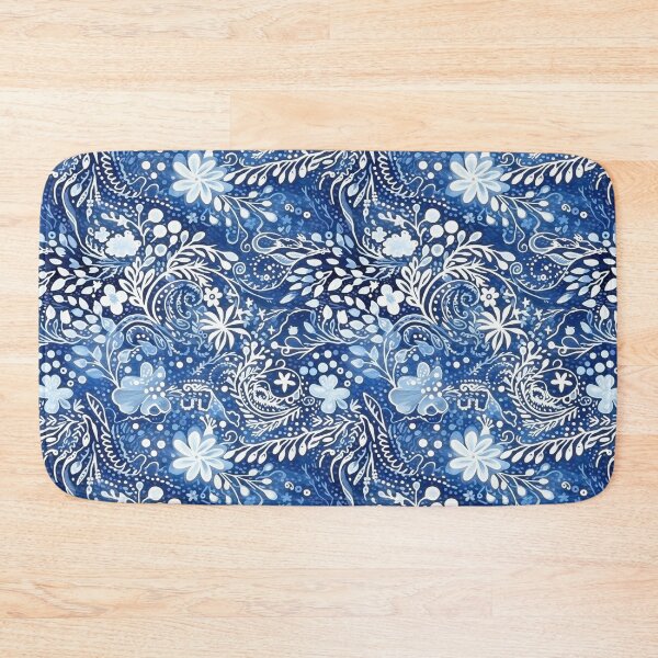 Item preview, Blue Pacific Floral Print Pattern designed and sold by Amy Olsen.