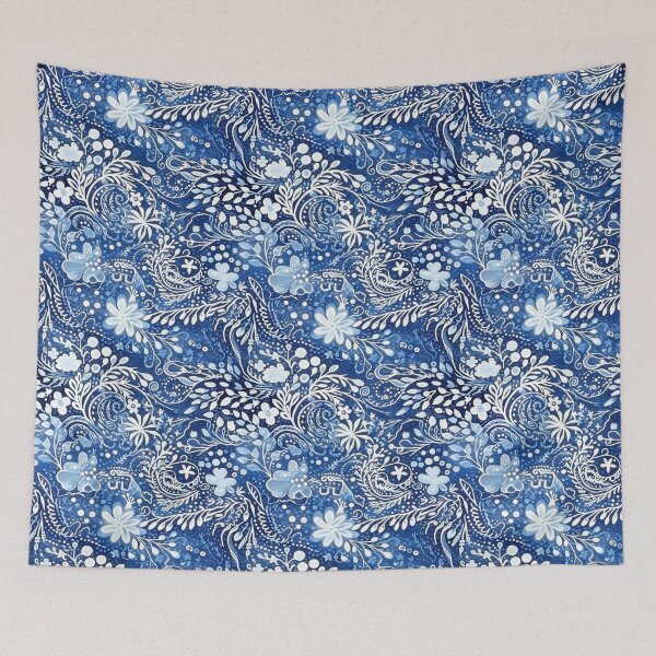 Item preview, Blue Pacific Floral Print Pattern designed and sold by Amy Olsen.