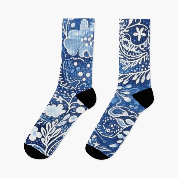 Item preview, Blue Pacific Floral Print Pattern designed and sold by Amy Olsen.