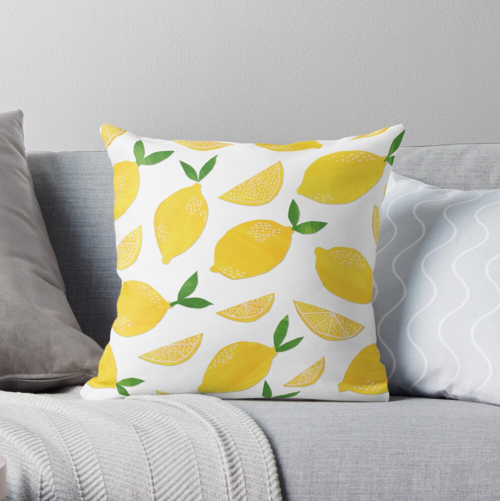 Lemon yellow cheap throw pillows