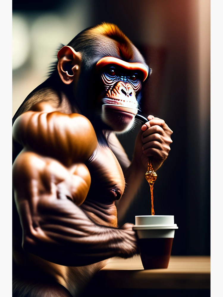 Monkey sipping caprisun meme | Photographic Print