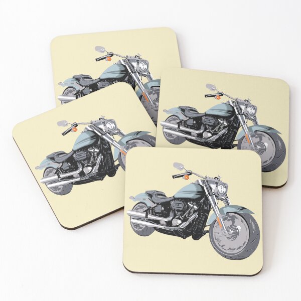 Item preview, HD FatBoy Motorcycle Barracuda Blue  designed and sold by CandidaDoucette.