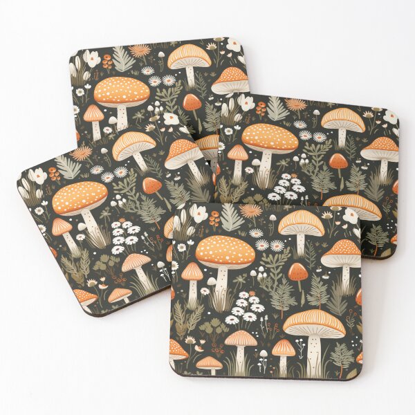 Item preview, Mushroomcore simplistic mushrooms and leaves designed and sold by EliteShadow.