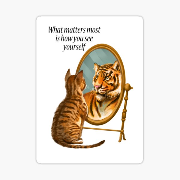 Item preview, Cat and Tiger Mirror Message designed and sold by HazyNZ.