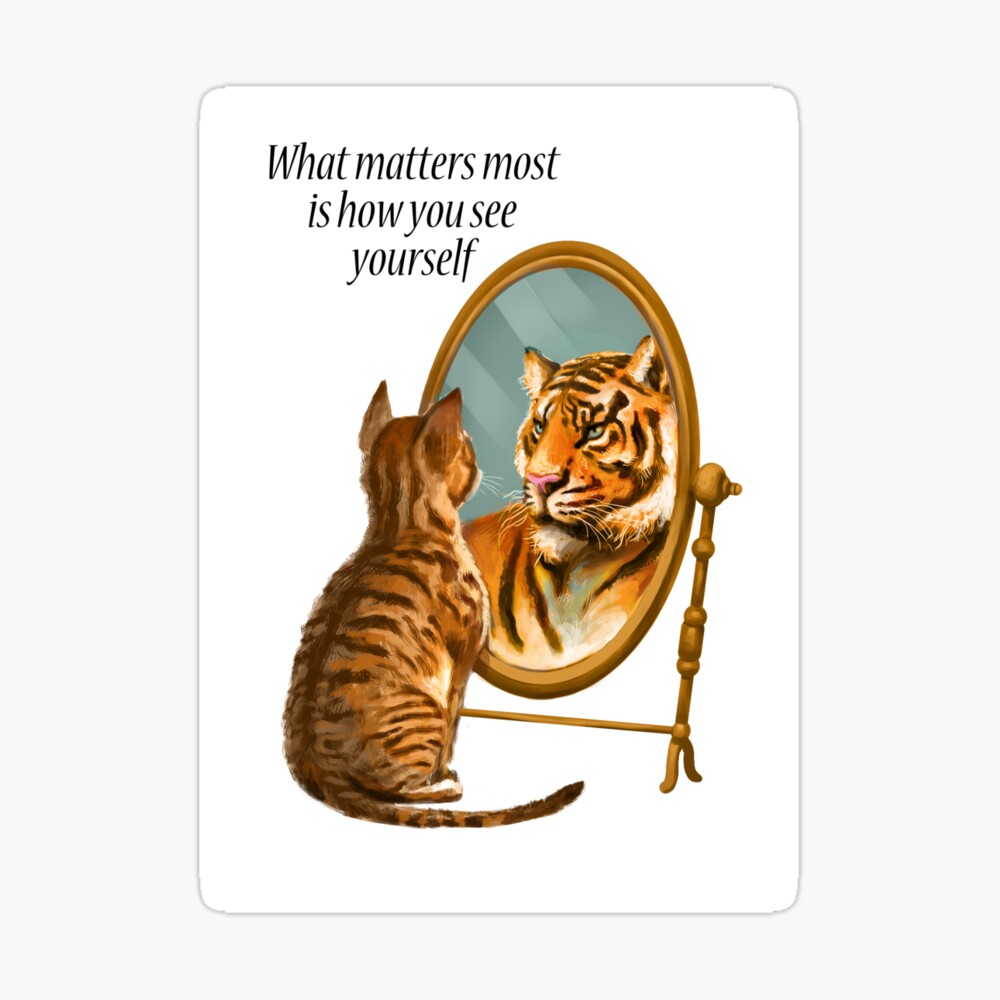 cat and tiger mirror message spiral notebook by hazynz redbubble redbubble