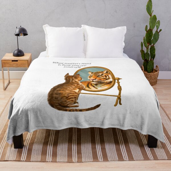 Item preview, Cat and Tiger Mirror Message designed and sold by HazyNZ.
