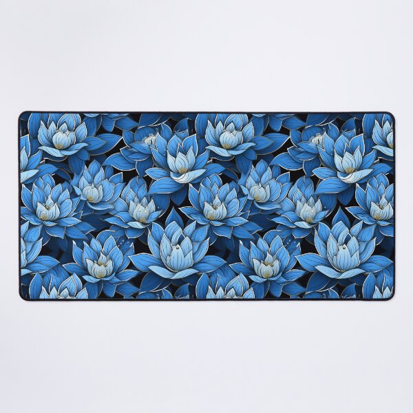 Item preview, Blue Lotus Flower Seamless Repeating Pattern designed and sold by Supra-Mundane.