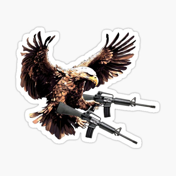 Item preview, Bald Eagle with AR15 designed and sold by Rainy-MTN.