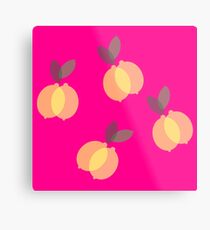 Yellow Lemons with Pink Background Metal Print