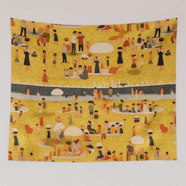 Item preview, Hot day at the beach, inspired by Georges Seurat's "A bath in Asnieres", designed and sold by SBD-Shop.