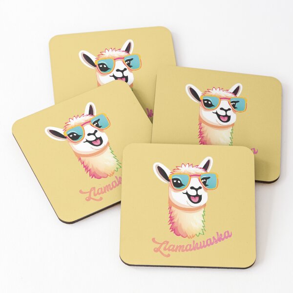 Artikelvorschau, Llama with Yellow Sunglasses Beach entworfen und verkauft von llamahuaska.