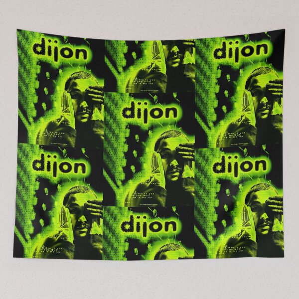 Item preview, Dijon "Talk Down" Colour Blur Typography Poster in Yellow and Green designed and sold by morganjeastwood.