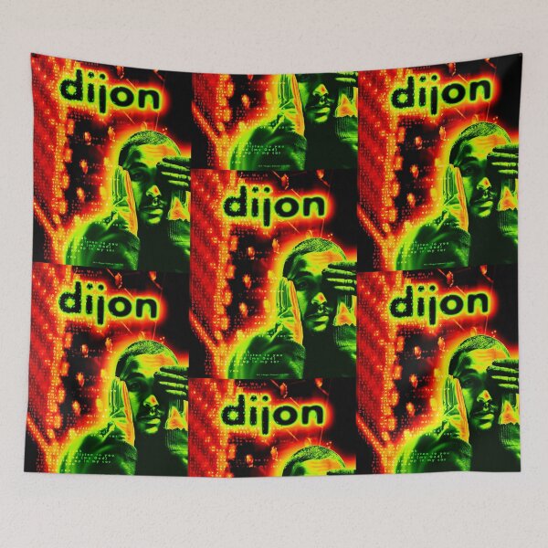 Item preview, Dijon "Talk Down" Colour Blur Typography Poster in Red and Green designed and sold by morganjeastwood.