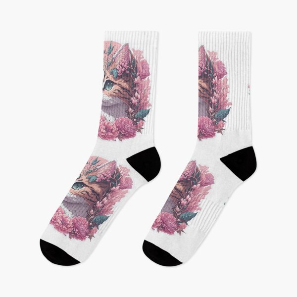 Item preview, cat with pink roses designed and sold by Teddy  Martin  Estrada.