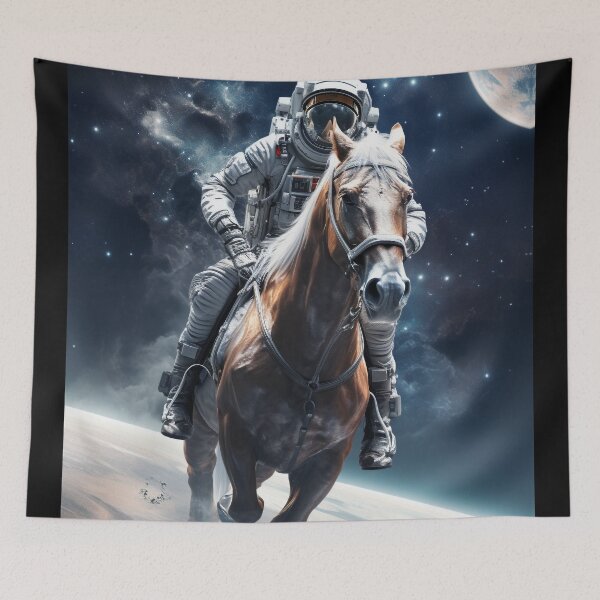 Item preview, a person in a space suit riding a horse designed and sold by neerajgenius.