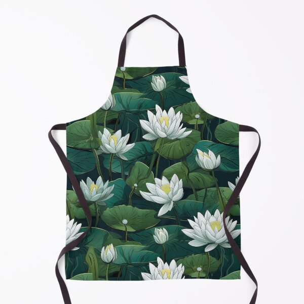 Item preview, White Lotus Flower Seamless Repeating Pattern designed and sold by Supra-Mundane.