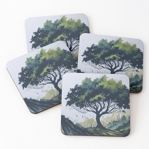 Item preview, Watercolor Tree Scene designed and sold by raviolli000.